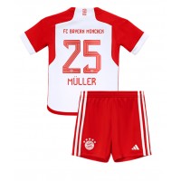 Fotbalové Dres Bayern Munich Thomas Muller #25 Dětské Domácí 2023-24 Krátký Rukáv (+ trenýrky)